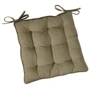 Linen colour square chair pad with ties Linen colour square chair pad with ties