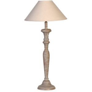 Lampbase and shade linen/taupe