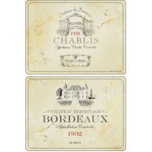 Set of 6 French Wine Label Placemats Set of 6 French Wine Label Placemats