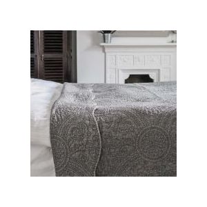 Washed Charcoal Quilted Bedcover - single