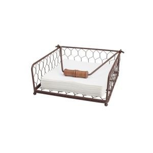Provence brown chicken wire napkin holder
