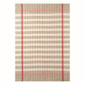 French Linen Rich Tea Towel - Red and Linen Small Check French Linen Rich Tea Towel - Red and Linen Small Check