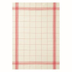 French Linen Rich Tea Towel - Red and white check