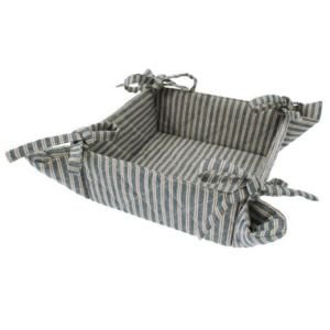 Blue ticking bread basket Blue ticking bread basket