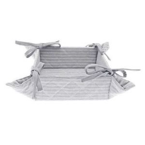 Grey Ticking Bread Basket